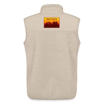 Pattaya Skyline Sonnenuntergang - Unisex Sherpaweste von Stanley/Stella - Beige - Hinten - AI Model Male 178 light (178cm)