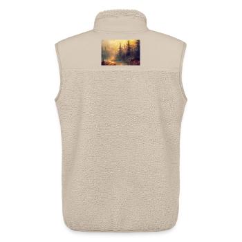 Poster Illustration Paysage de Forêt - Veste sans manches sherpa unisexe Stanley/Stella - beige - Dos - AI Model Male 178 light (178cm)