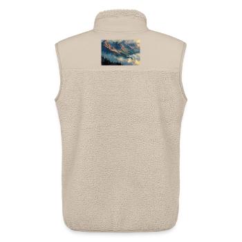 Poster Illustration Paysage de Montagne - Veste sans manches sherpa unisexe Stanley/Stella - beige - Dos - AI Model Male 178 light (178cm)