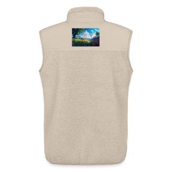Poster Illustration Paysage de Nature - Veste sans manches sherpa unisexe Stanley/Stella - beige - Dos - AI Model Male 178 light (178cm)