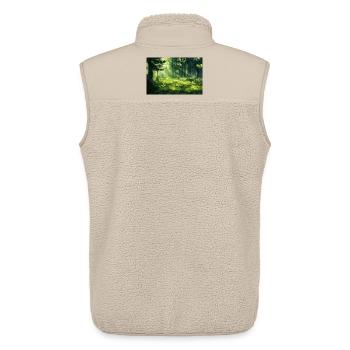 Poster Illustration Paysage de Forêt - Veste sans manches sherpa unisexe Stanley/Stella - beige - Dos - AI Model Male 178 light (178cm)