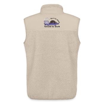 born to sleep forced to work cute cat working - Unisex Sherpaweste von Stanley/Stella - Beige - Hinten - AI Model Male 178 light (178cm)