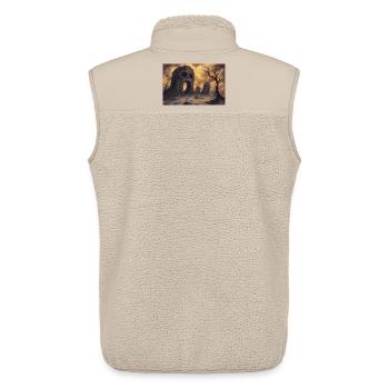 Dark fantasy horror illustration - Veste sans manches sherpa unisexe Stanley/Stella - beige - Dos - AI Model Male 178 light (178cm)