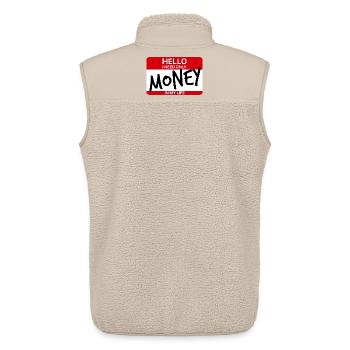 HALLO, ICH BRAUCHE NUR GELD - Unisex Sherpaweste von Stanley/Stella - Beige - Hinten - AI Model Male 178 light (178cm)