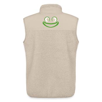 Frosch | Big Face Kostüm Karneval Verkleidung - Unisex Sherpaweste von Stanley/Stella - Beige - Hinten - AI Model Male 178 light (178cm)