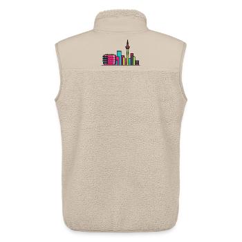 Birmingham City Skyline Library Moderne Linienkunst - Unisex Sherpaweste von Stanley/Stella - Beige - Hinten - AI Model Male 178 light (178cm)