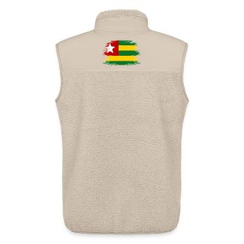 Togo_Flagge_used - Veste sans manches sherpa unisexe Stanley/Stella - beige - Dos - AI Model Male 178 light (178cm)