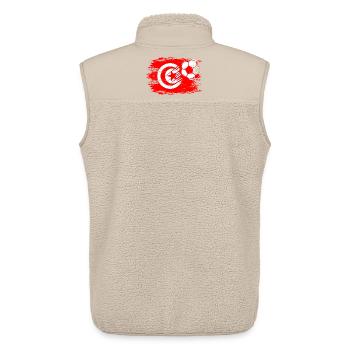 Flag football tunisien utilisé - Veste sans manches sherpa unisexe Stanley/Stella - beige - Dos - AI Model Male 178 light (178cm)