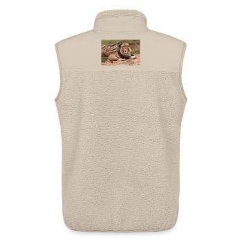 Lion majestueux sur la savane - Veste sans manches sherpa unisexe Stanley/Stella - beige - Dos - AI Model Male 178 light (178cm)
