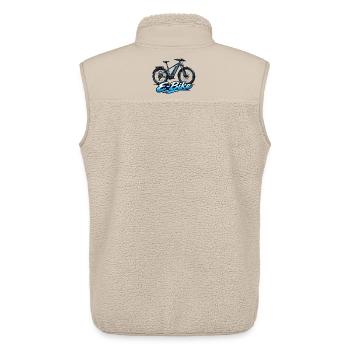 E-Bike Blau Power Grafik - Unisex Sherpaweste von Stanley/Stella - Beige - Hinten - AI Model Male 178 light (178cm)