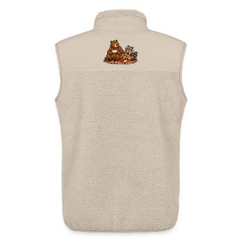 Bär & Waschbär beim Picknick – Outdoor - Unisex Sherpaweste von Stanley/Stella - Beige - Hinten - AI Model Male 178 light (178cm)