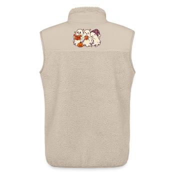 Geisterfreunde Halloween Teezeit - Unisex Sherpaweste von Stanley/Stella - Beige - Hinten - AI Model Male 178 light (178cm)