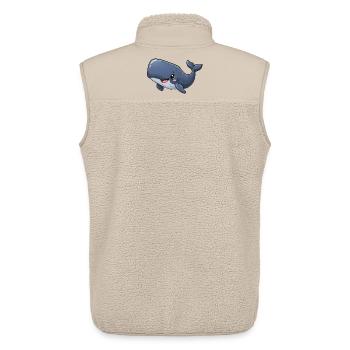 Pottwal Kawaii Style – Süßer Meeresriese - Unisex Sherpaweste von Stanley/Stella - Beige - Hinten - AI Model Male 178 light (178cm)