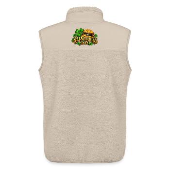 St Patrick's Tag Goldtopf Kleeblatt - Unisex Sherpaweste von Stanley/Stella - Beige - Hinten - AI Model Male 178 light (178cm)