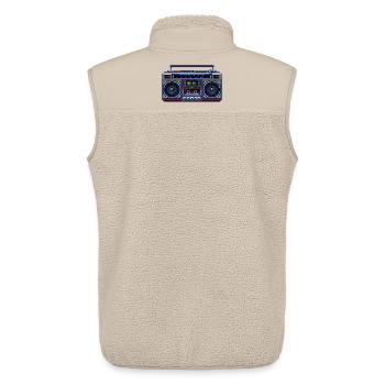 Pixel-Art Ghetto Blaster - Unisex Sherpaweste von Stanley/Stella - Beige - Hinten - AI Model Male 178 light (178cm)