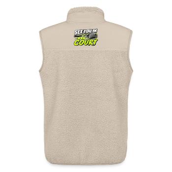 Lustiges Tennis Wir sehen uns auf dem Feld Spieler-Liebhaberkunst - Unisex Sherpaweste von Stanley/Stella - Beige - Hinten - AI Model Male 178 light (178cm)