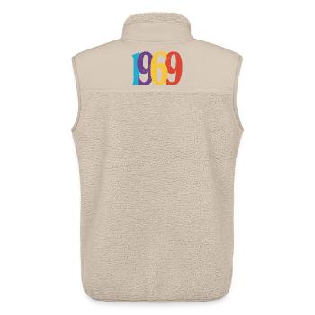 Geboren 1969 Geburtstagsgeschenk Geburtstag 69 - Unisex Sherpaweste von Stanley/Stella - Beige - Hinten - AI Model Male 178 light (178cm)