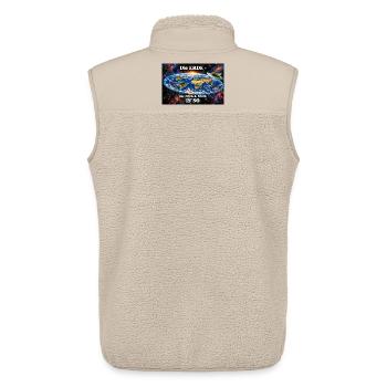 Die Erde -  elliptische Scheibe - Unisex Sherpaweste von Stanley/Stella - Beige - Hinten - AI Model Male 178 light (178cm)