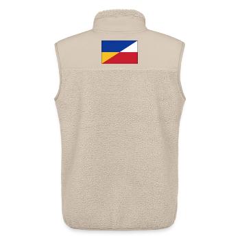 Ukraine-Polnische Flagge – Ukrainische und Polnische Einheit - Unisex Sherpaweste von Stanley/Stella - Beige - Hinten - AI Model Male 178 light (178cm)