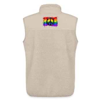 Regenbogen Friedenssymbol - Unisex Sherpaweste von Stanley/Stella - Beige - Hinten - AI Model Male 178 light (178cm)
