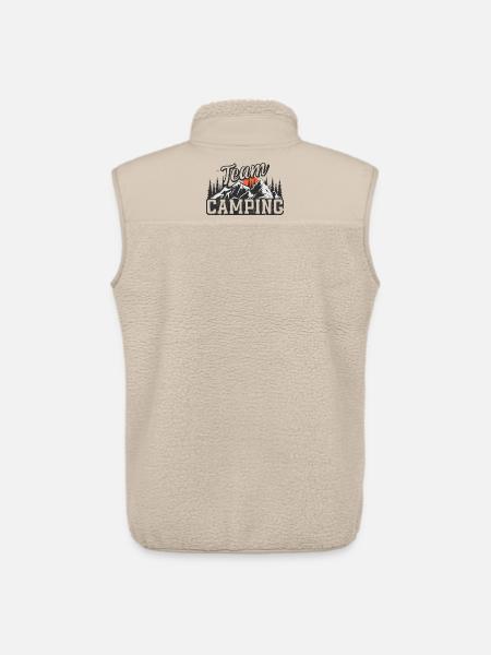 Team Camping - Unisex Sherpa Gilet by Stanley/Stella - beige