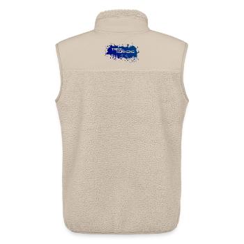 Trail running, montagnes et forêt de touches blanches de couleurs - Veste sans manches sherpa unisexe Stanley/Stella - beige - Dos - AI Model Male 178 light (178cm)