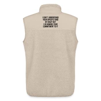 I don't understand your specific kind of crazy but - Unisex Sherpaweste von Stanley/Stella - Beige - Hinten - AI Model Male 178 light (178cm)
