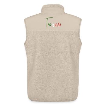 Amo Torino, design minimaliste élégant - Veste sans manches sherpa unisexe Stanley/Stella - beige - Dos - AI Model Male 178 light (178cm)