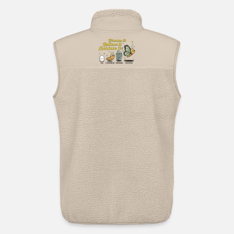 Chenille Butterfly School Evolution Gift - Unisex Sherpa Gilet by Stanley/Stella - beige