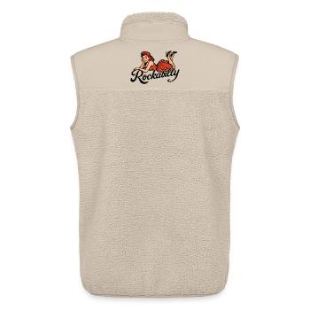Rockabilly Pin-Up Frau 50er liegend Petticoat rot - Unisex Sherpaweste von Stanley/Stella - Beige - Hinten - AI Model Male 178 light (178cm)