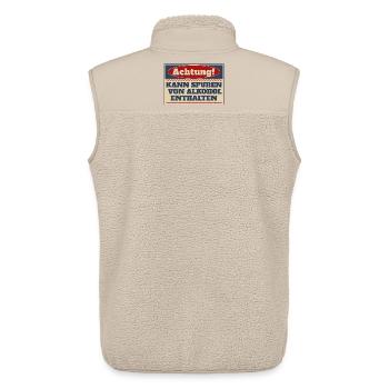 Achtung! Kann Spuren von Alkohol enthalten - Unisex Sherpaweste von Stanley/Stella - Beige - Hinten - AI Model Male 178 light (178cm)