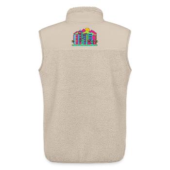 Sunshine Coast City Skyline Beach Moderne Kunst - Unisex Sherpaweste von Stanley/Stella - Beige - Hinten - AI Model Male 178 light (178cm)