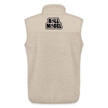 Role model. For the real wheelchair user # - Unisex Sherpa Gilet by Stanley/Stella - beige - Back - AI Model Male 178 light (178cm)