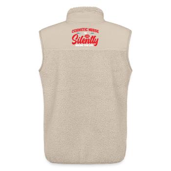 Ästhetische Krankenschwester Lippenchirurgie-Injektor-Botox - Unisex Sherpaweste von Stanley/Stella - Beige - Hinten - AI Model Male 178 light (178cm)