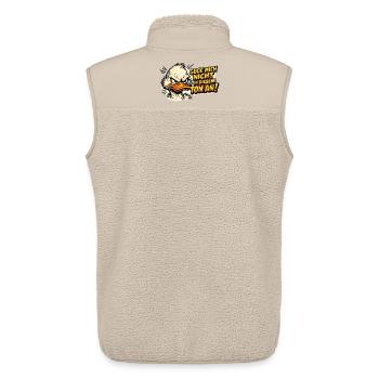 Guck Mich Nicht In Diesem Ton An Lustiger Vogel - Unisex Sherpaweste von Stanley/Stella - Beige - Hinten - AI Model Male 178 light (178cm)