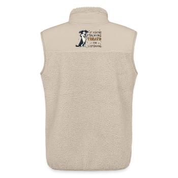 Border Collie Treats Funny Dog Design - Unisex Sherpa Gilet by Stanley/Stella - beige - Back - AI Model Male 178 light (178cm)