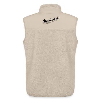 Santa Claus Sleigh Reindeer - Unisex Sherpa Gilet by Stanley/Stella - beige - Back - AI Model Male 178 light (178cm)