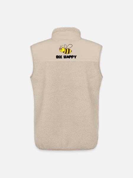 Bee happy - Veste sans manches sherpa unisexe Stanley/Stella - beige