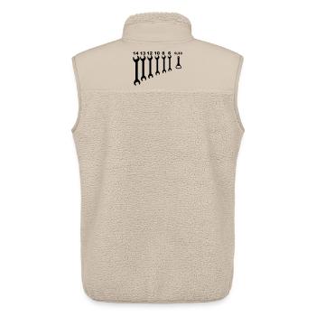 Schraubenschlüssel, Mechaniker, Gelegenheitsarbeiten, Handwerker * - Unisex Sherpaweste von Stanley/Stella - Beige - Hinten - AI Model Male 178 light (178cm)
