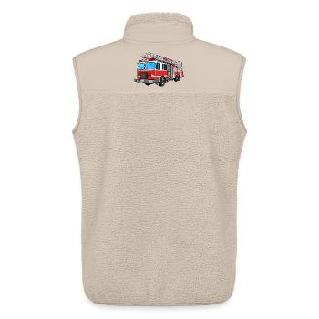 Fire brigade, fire engine, firefighter, extinguish - Unisex Sherpa Gilet by Stanley/Stella - beige - Back - AI Model Male 178 light (178cm)