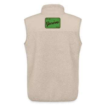 Genève Suisse Schild – Vintage Swiss Design - Unisex Sherpaweste von Stanley/Stella - Beige - Hinten - AI Model Male 178 light (178cm)