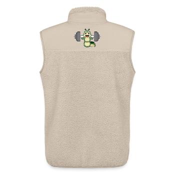 Caterpillar Bodybuilder Barbell Bodybuilding - Veste sans manches sherpa unisexe Stanley/Stella - beige - Dos - AI Model Male 178 light (178cm)