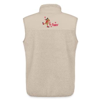 Funny Christmas - Unisex Sherpa Gilet by Stanley/Stella - beige - Back - AI Model Male 178 light (178cm)