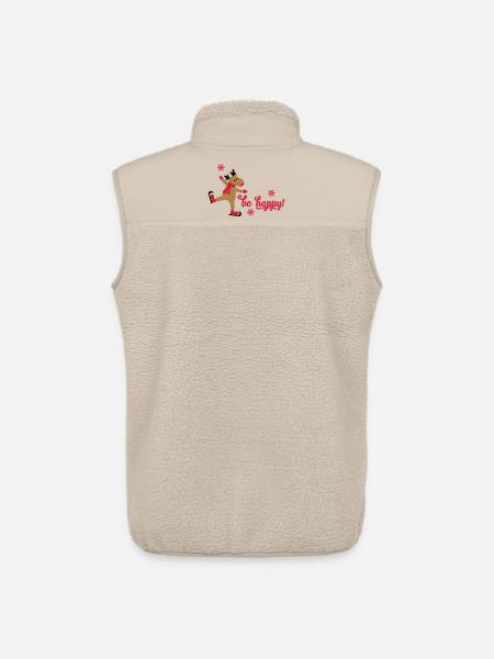Funny Christmas - Unisex Sherpa Gilet by Stanley/Stella - beige