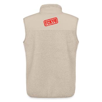 FCKYU Tax ID - Unisex Sherpa Gilet by Stanley/Stella - beige - Back - AI Model Male 178 light (178cm)