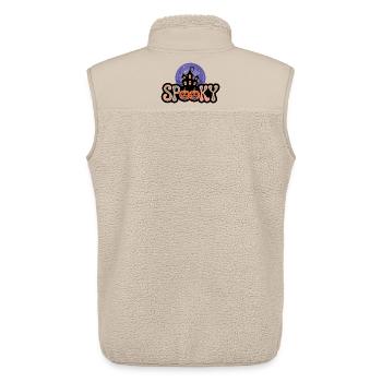 Défilé de citrouilles d’Halloween de la maison hantée - Veste sans manches sherpa unisexe Stanley/Stella - beige - Dos - AI Model Male 178 light (178cm)