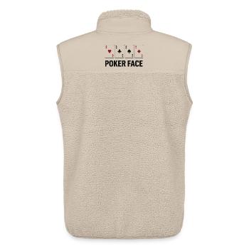 Poker Face Aces sur fond noir - Veste sans manches sherpa unisexe Stanley/Stella - beige - Dos - AI Model Male 178 light (178cm)