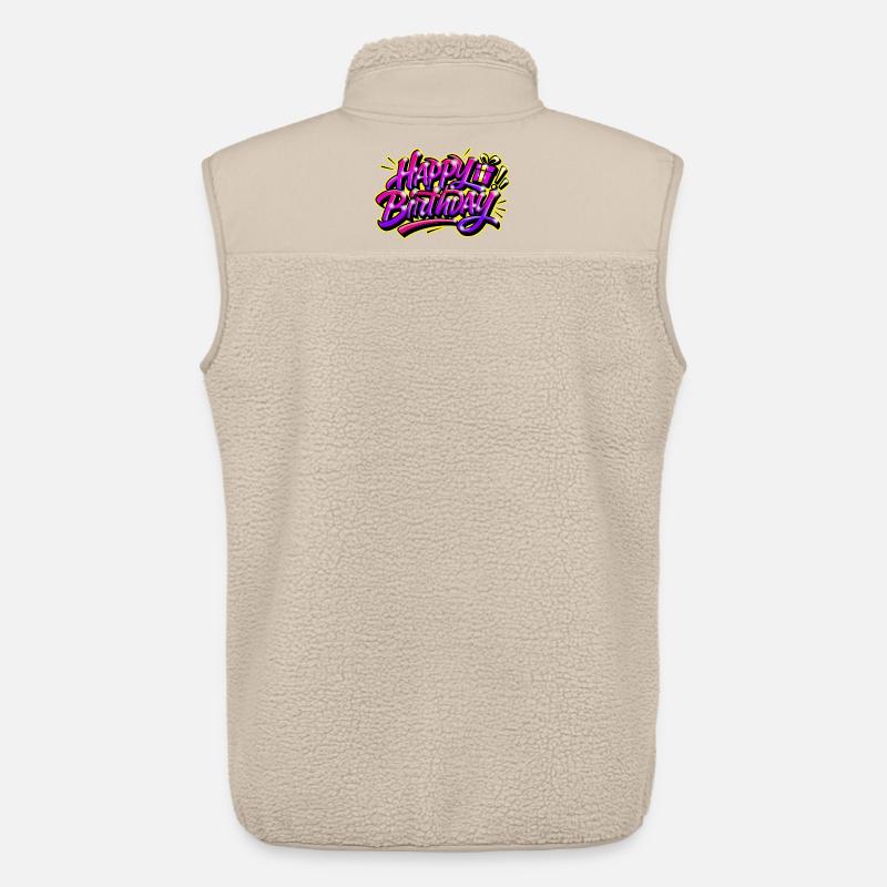 HAPPY BIRTHDAY GESCHENK PRINT GRAFF - Unisex Sherpaweste von Stanley/Stella - Beige