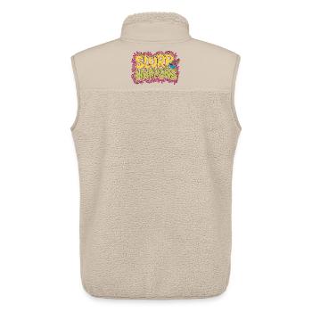 Succion de ramen se fait Plat japonais bol de nouilles - Veste sans manches sherpa unisexe Stanley/Stella - beige - Dos - AI Model Male 178 light (178cm)