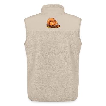 Eichhörnchen Süß Niedlich Baby Kinder Tier Cartoon - Unisex Sherpaweste von Stanley/Stella - Beige - Hinten - AI Model Male 178 light (178cm)